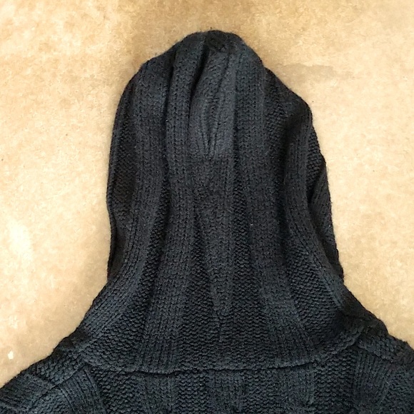 Charlotte Russe ribbed black long cardigan sweater with hood, size medium. - Picture 6 of 11